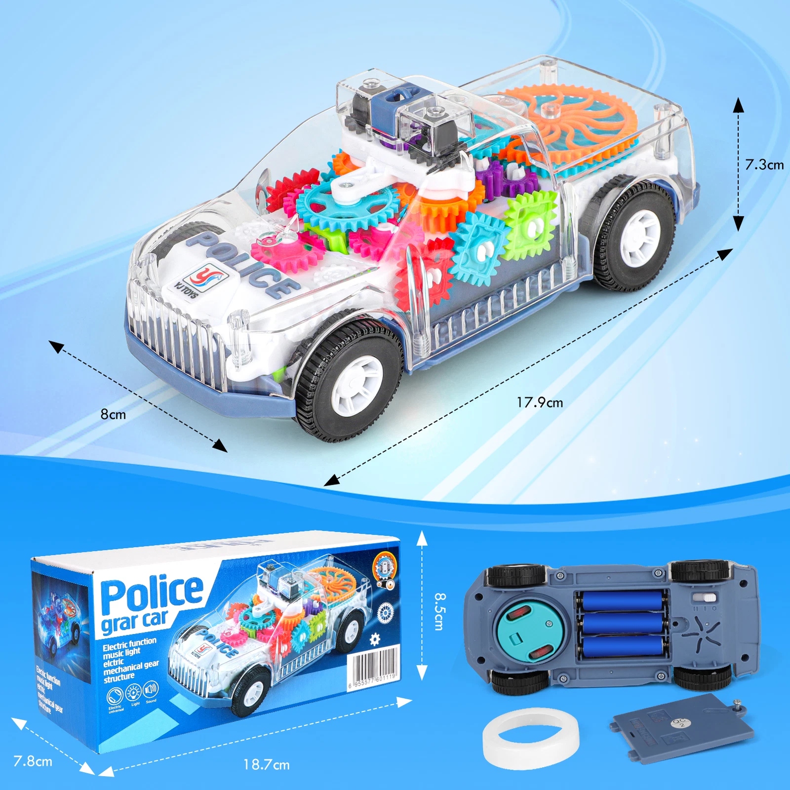 New Design Transparent Concept Gear Police Car Toy - Image 4